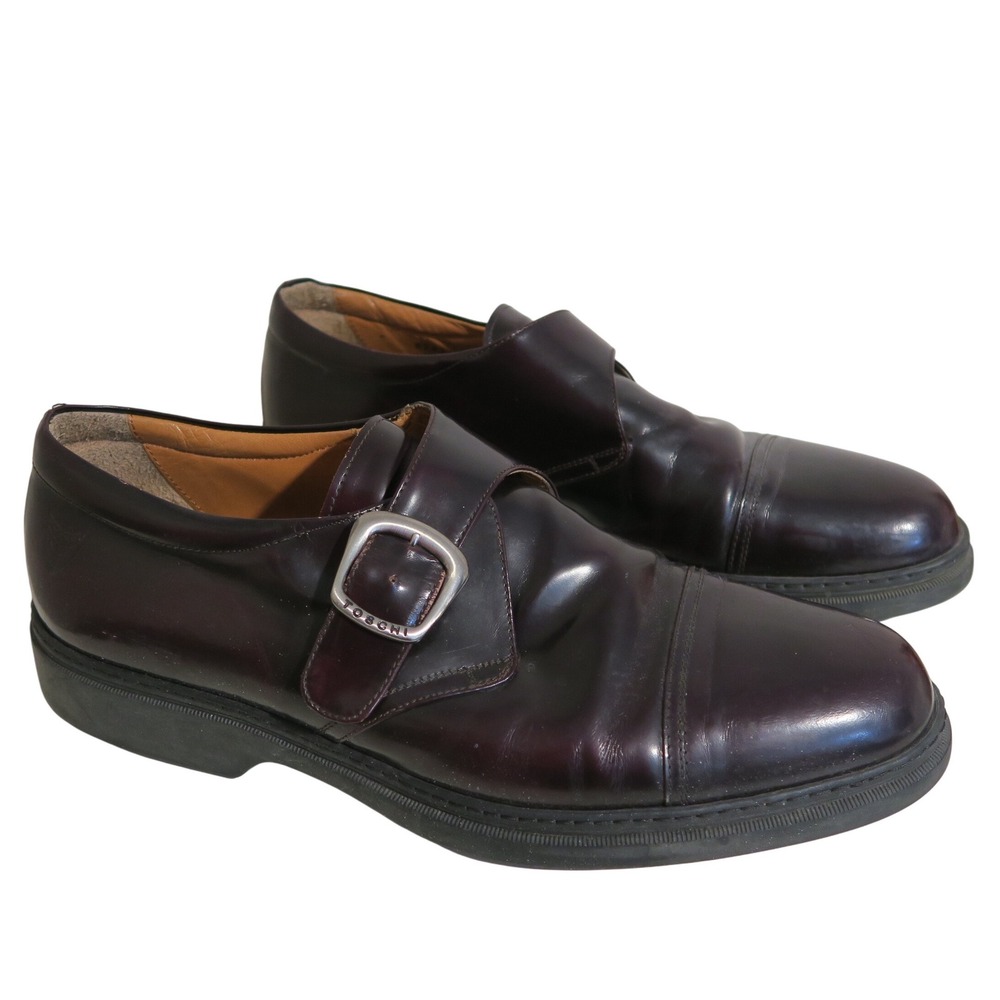 Michael‎ Toschi Paul Monk Loafers Leather Work Burgundy
